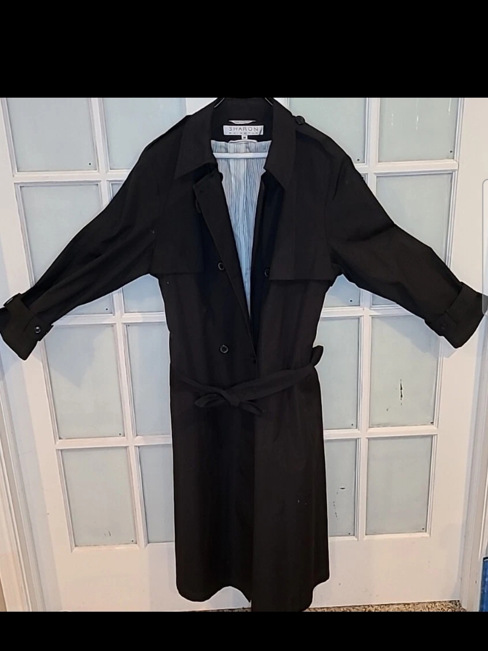SHARON RAINWARE Women`s 18 BLACK TRENCH ALL WEATHER COAT MADE IN POLAND